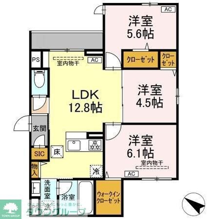 ドムスクレスト中町の物件間取画像